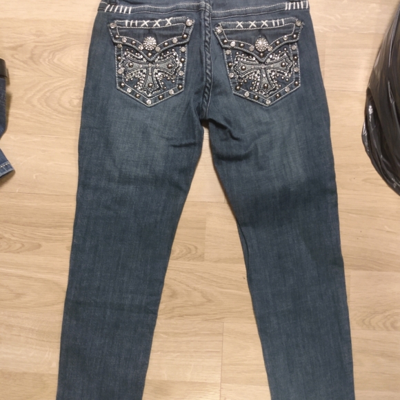 Nwot *L.A. IDOL size 1 BLINGED OUT DESIGNER CAPRI - Picture 2 of 4